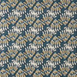 Printed Half Panama SVARA Prussian Blue / Linen